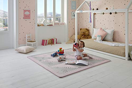 LuBabymats - Alfombra puzzle infantil para bebés de Foam (EVA), suelo extra acolchado para niños, color rosa y gris LuBabymats - Alfombra puzzle infantil para bebés de Foam (EVA), suelo extra acolchado para niños, color rosa y gris