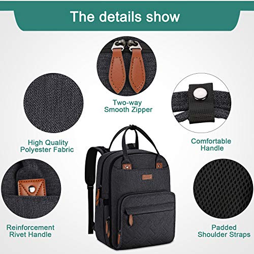 Lubardy Mochila para Pañales Mochilas Maternidad Bolsos Carro Bebe Bolsa Pañalera de Biberones Mama Mujer Grande Impermeable Multifuncional Negro Lubardy Mochila para Pañales Mochilas Maternidad Bolsos Carro Bebe Bolsa Pañalera de Biberones Mama Mujer Grande Impermeable Multifuncional Negro