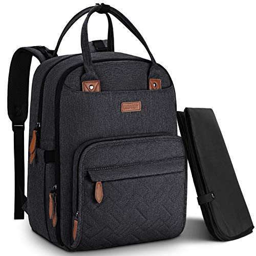 Lubardy Mochila para Pañales Mochilas Maternidad Bolsos Carro Bebe Bolsa Pañalera de Biberones Mama Mujer Grande Impermeable Multifuncional Negro Lubardy Mochila para Pañales Mochilas Maternidad Bolsos Carro Bebe Bolsa Pañalera de Biberones Mama Mujer Grande Impermeable Multifuncional Negro