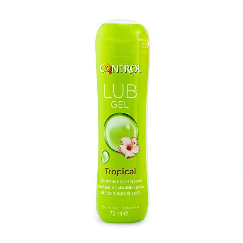 Lubricante Intimo CONTROL Kit de 3 Geles: Nature 75 ml + Tropical 75 ml + Aloe 75 ml, Gel natural, aroma a fruta de la pasión, extracto natural de aloe, no engrasa, no ensucia y no mancha, 225 ml