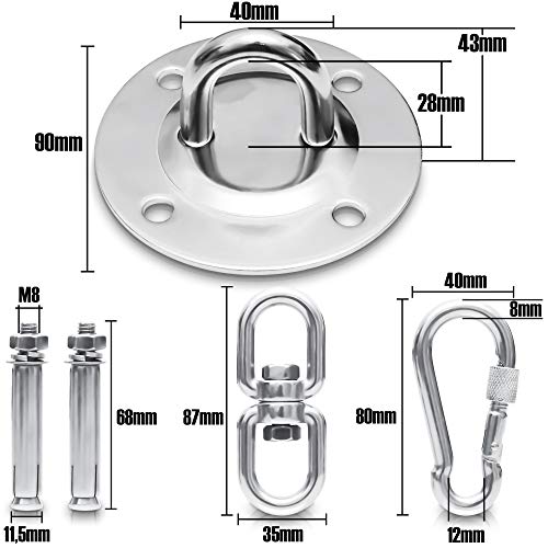 Lubur - Gancho de techo con certificado TÜV SÜD (carga de 300 kg, perfecto como saco de boxeo, soporte de techo o silla colgante, juego completo con certificación CE) Lubur - Gancho de techo con certificado TÜV SÜD (carga de 300 kg, perfecto como saco de boxeo, soporte de techo o silla colgante, juego completo con certificación CE)