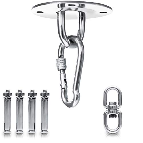Lubur - Gancho de techo con certificado TÜV SÜD (carga de 300 kg, perfecto como saco de boxeo, soporte de techo o silla colgante, juego completo con certificación CE) Lubur - Gancho de techo con certificado TÜV SÜD (carga de 300 kg, perfecto como saco de boxeo, soporte de techo o silla colgante, juego completo con certificación CE)