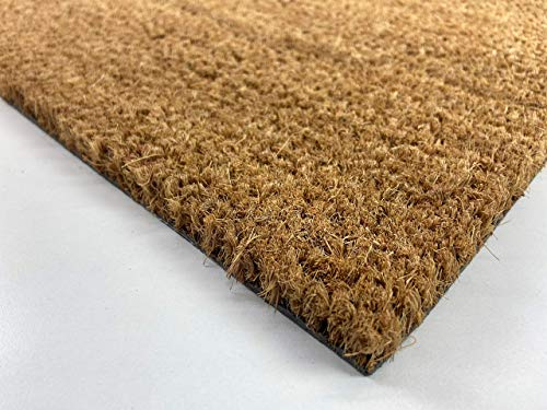 LucaHome - Felpudo de Coco Natural 40x70cm semiluna con Base Antideslizante, Felpudo de Coco Liso. Felpudo Absorbente Entrada casa, Ideal para Puerta Exterior o Pasillo