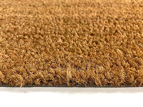 LucaHome - Felpudo de Coco Natural 40x70cm semiluna con Base Antideslizante, Felpudo de Coco Liso. Felpudo Absorbente Entrada casa, Ideal para Puerta Exterior o Pasillo