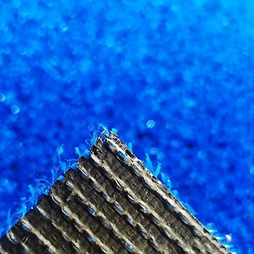 Lucatex – Césped artificial Ibiza 8mm | césped artificial de colores azul, rojo, blanco, verde. | Césped artificial ideal para decoraciones de interior o exterior con fácil instalación (1x10m, Azul)