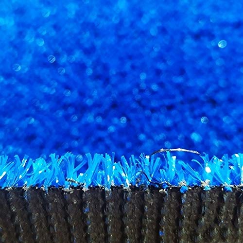 Lucatex – Césped artificial Ibiza 8mm | césped artificial de colores azul, rojo, blanco, verde. | Césped artificial ideal para decoraciones de interior o exterior con fácil instalación (1x10m, Azul)