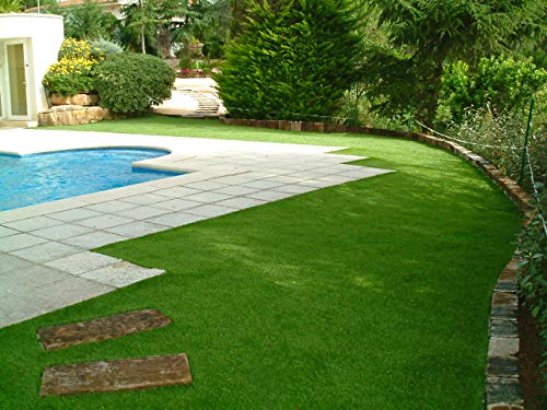 LUCATEX - rollo de Césped artificial GUIMARAS 2x5metros - 20mm de altura - alta densidad - calidad profesional - ideal para exteriores, piscinas, terrazas, jardín, ideal mascotas - fácil instalación