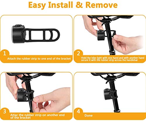 Luces Bicicleta Kit, Impermeable LED Luz Bicicleta, luces Delanteras y Traseras Recargables USB Para Bicicleta, 6 Iluminación Modos Luz Trasera, Luces Seguridad Para Ciclismo de Montaña y Carretera