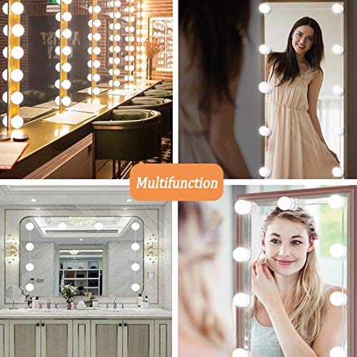 Luces de Espejo Maquillaje, LED Lámpara de Espejo Cosmético de Tocador con Estilo Hollywood con USB Puerto, Kit Luz Baño 10 Bombillas Dimmable 3 Modos y 10 Brillo Para DIY (Sin Espejo y Cargador USB) Luces de Espejo Maquillaje, LED Lámpara de Espejo Cosmético de Tocador con Estilo Hollywood con USB Puerto, Kit Luz Baño 10 Bombillas Dimmable 3 Modos y 10 Brillo Para DIY (Sin Espejo y Cargador USB)
