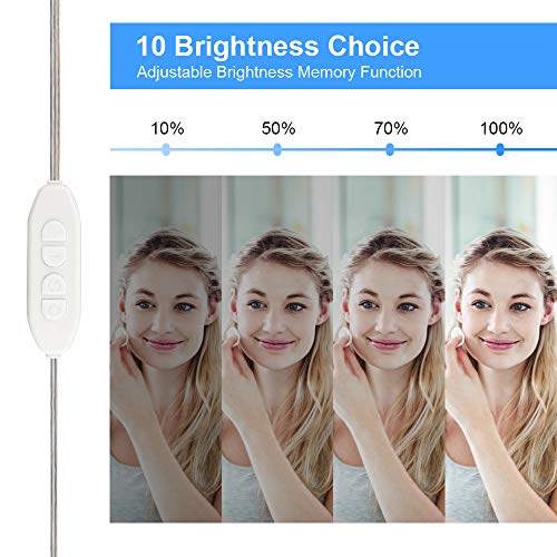 Luces de Espejo Maquillaje, mixigoo Luz de Tocador Luces de Maquillaje LED de Estilo Hollywood Luz de Maquillaje con 10 Bombillas Regulables 3 Modos de Color LáMpara de Espejo CosméTico de Tocador