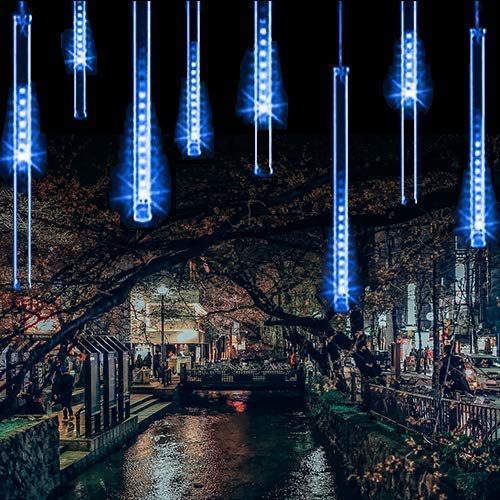 Luces de Navidad de Lluvia Mejoradas, Luces de Ducha de Meteoritos IP65 Impermeables con 11.8 Pulgadas 8 Tubos 240 LED, Luces Decorativas con Puertos USB para Exterior/Interior/Bodas/Navidad/Fiestas