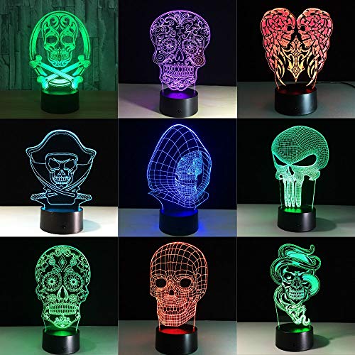 Luces de Noche de Color Luces de Repuesto Luces de Halloween Lámparas de Mesa Fantasma holográficas de acrílico para Barcos de Regalo para niños