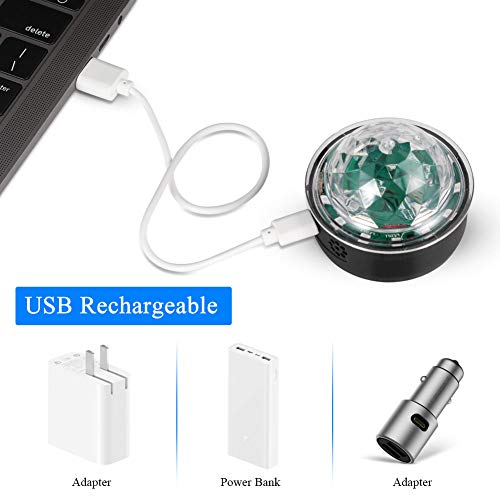 Luces Discoteca Bola, 2pcs Bola LED de Discoteca USB Recargable, Portátil Disco Luz Con 15LED RGB, Cable de datos USB, Lámpara Decorada para Cumpleaños, Discoteca, Fiesta, Bar, Navidad, Coche, Bodas