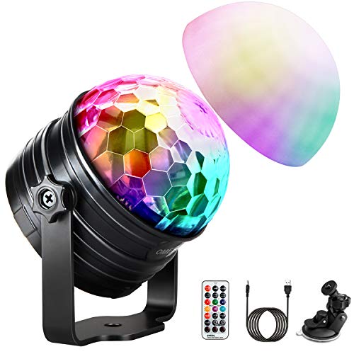 Luces Discoteca, OMERIL Bola de Discoteca con Ritmo de Sonido, Control Remoto, 7 Colores RGB y Función de Temporizador, Luz Discoteca Giratoria para Fiesta, Casa, Navidad, Cumpleaños, Bodas, Niños Luces Discoteca, OMERIL Bola de Discoteca con Ritmo de Sonido, Control Remoto, 7 Colores RGB y Función de Temporizador, Luz Discoteca Giratoria para Fiesta, Casa, Navidad, Cumpleaños, Bodas, Niños