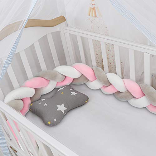 Luchild Trenza Protector de Cuna, 200cm Parachoques, Protector Cuna Chichonera para Proteger Bebe y Decorar la Cuna Luchild Trenza Protector de Cuna, 200cm Parachoques, Protector Cuna Chichonera para Proteger Bebe y Decorar la Cuna