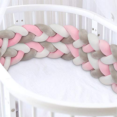Luchild Trenza Protector de Cuna, 200cm Parachoques, Protector Cuna Chichonera para Proteger Bebe y Decorar la Cuna Luchild Trenza Protector de Cuna, 200cm Parachoques, Protector Cuna Chichonera para Proteger Bebe y Decorar la Cuna