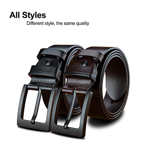 LUCIANO Top Italia Cinturón de cuero genuino Cinturón de cuero negro y marrón Cinturones de vestir para hombres BR-115