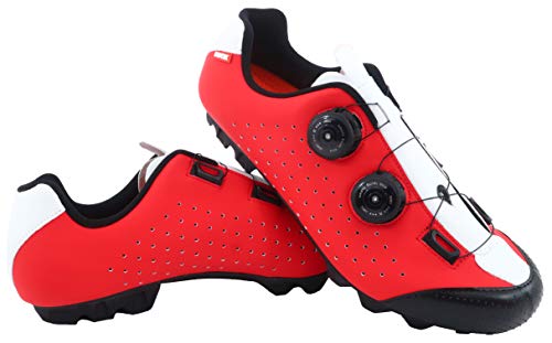 LUCK Zapatilla de Ciclismo MTB Eros con Doble Cierre rotativo de Alta precisión. (45 EU, Rojo)