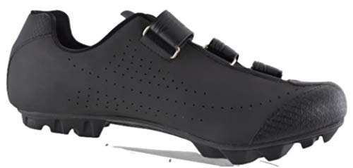 LUCK Zapatillas de Ciclismo Matrix Revolution MTB, con una estupenda Suela de Carbono Muy Ligera y rígida y Triple Velcro para un Ajuste (41 EU, Negro)