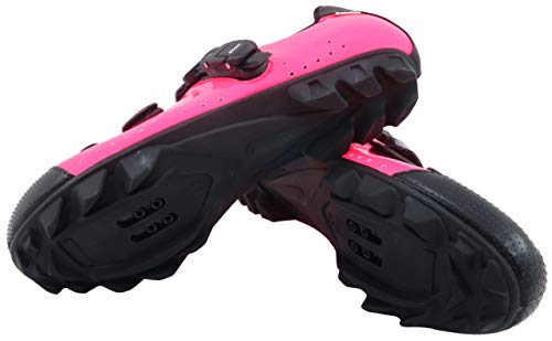 LUCK Zapatillas de Ciclismo MTB ODÍN con Suela de Carbono y Cierre milimétrico de precisión. (46 EU, Fucsia)