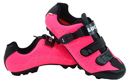 LUCK Zapatillas de Ciclismo MTB ODÍN con Suela de Carbono y Cierre milimétrico de precisión. (46 EU, Fucsia)
