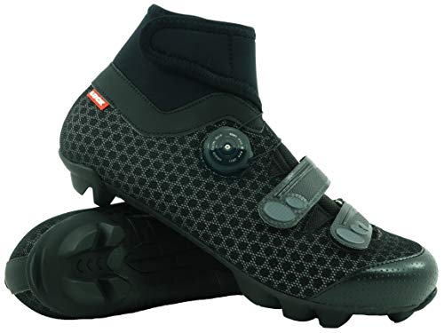 LUCK Zapatillas de Ciclismo para Invierno Winter MTB, con Suela de Carbono SHD, y Sistema rotativo de precisión acompañada de 2 velcros. (42 EU)