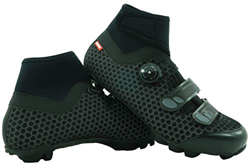 LUCK Zapatillas de Ciclismo para Invierno Winter MTB, con Suela de Carbono SHD, y Sistema rotativo de precisión acompañada de 2 velcros. (42 EU)