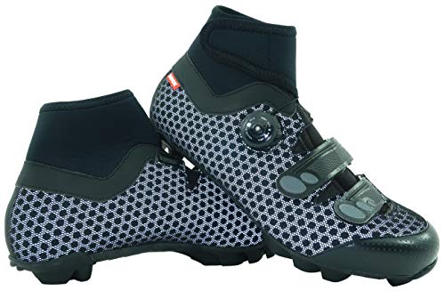 LUCK Zapatillas de Ciclismo para Invierno Winter MTB, con Suela de Carbono SHD, y Sistema rotativo de precisión acompañada de 2 velcros. (42 EU)