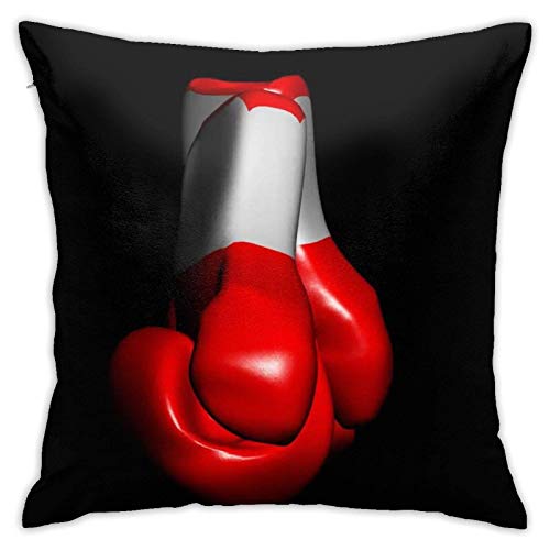 LUCKCHN Funda de almohada, guantes de boxeo, funda de cojín para sofá, funda de almohada de 45,7 x 45,7 cm, sin relleno de almohada.