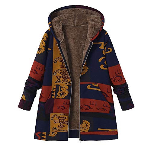 Luckycat Abrigos Mujer Invierno Elegantes Impreso MáS Grueso Chaqueta Jersey Mujeres Talla Grande Suelto Hoodie Sudadera con Capucha Prendas De Cardigan Parka CáLida Tops