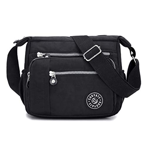 Luckycat Bolso Bandolera Mujer Bolsos de Moda Impermeable Mochilas Bolsas de Viaje Sport Messenger Bag Bolsos Baratos Mano para Escolares Tablet Nylon