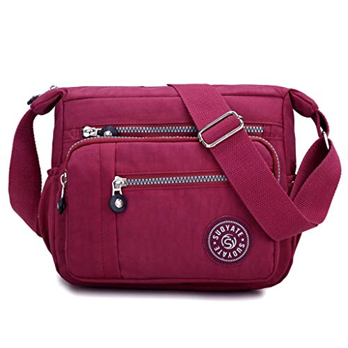 Luckycat Bolso Bandolera Mujer Bolsos de Moda Impermeable Mochilas Bolsas de Viaje Sport Messenger Bag Bolsos Baratos Mano para Escolares Tablet Nylon