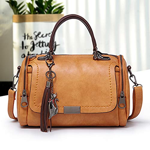 Luckycat Bolsos de Mujer Grandes Bandolera Hobo Bolsos de Piel Sintético Bolso Hombro Mujer Borla