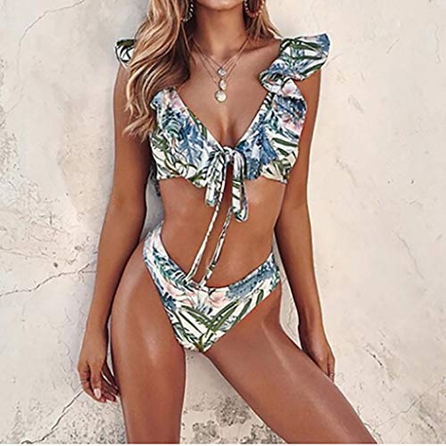 Luckycat Conjunto de Bikini Mujer 2019 Traje de Baño Volantes Correas de Espagueti Bañador Plisado Estampado Cintura Alta Ropa de Playa Tallas Grandes Luckycat Conjunto de Bikini Mujer 2019 Traje de Baño Volantes Correas de Espagueti Bañador Plisado Estampado Cintura Alta Ropa de Playa Tallas Grandes