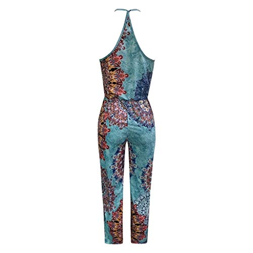 Luckycat Monos Estampados de Girasol Mujer Sexy Largos Jumpsuit Chic Mono sin Mangas de Floral Impresión Elegante Playsuit Anchos Boho Pantalones de Fiesta Bodysuit Mono Pijamas Otoño