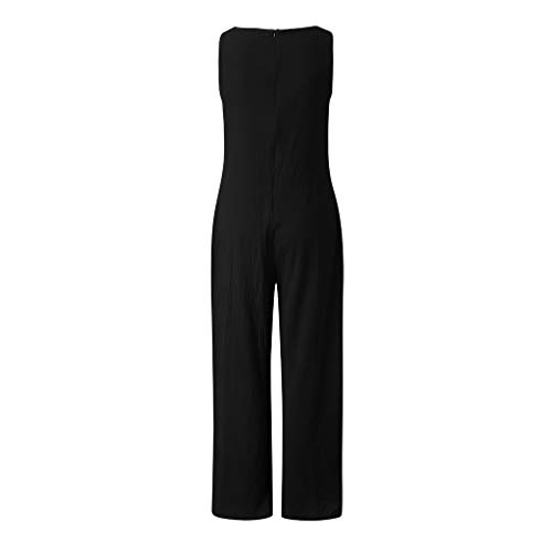 Luckycat Monos Mujer Fiesta Tallas Grandes Verano sin Mangas Suelto Pantalon Ancho Babero Trajes Mujer Vestir Elegante Largos Mujer Monos De Vestir Mujer Largos Elegante Un Hombro Bodysuit Pantalones