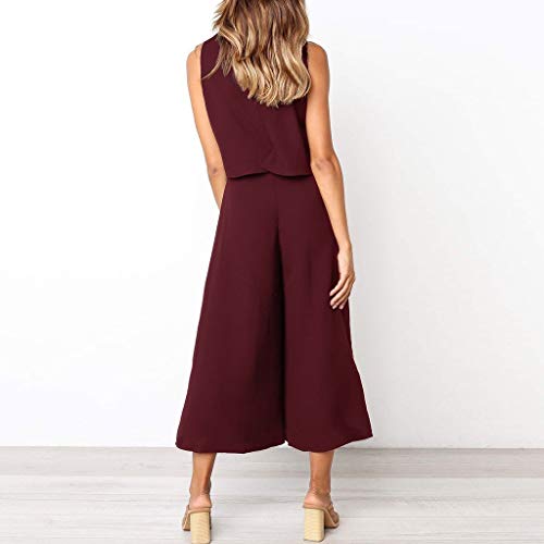 Luckycat Monos Mujer Verano Fiesta Sexy Monos Mujer Fiesta Color Sólido Top de Tirantes Volantes sin Mangas Mujer Verano Elegante Casual Jumpsuit Pantalones Pierna Ancha Monos Verano Luckycat Monos Mujer Verano Fiesta Sexy Monos Mujer Fiesta Color Sólido Top de Tirantes Volantes sin Mangas Mujer Verano Elegante Casual Jumpsuit Pantalones Pierna Ancha Monos Verano