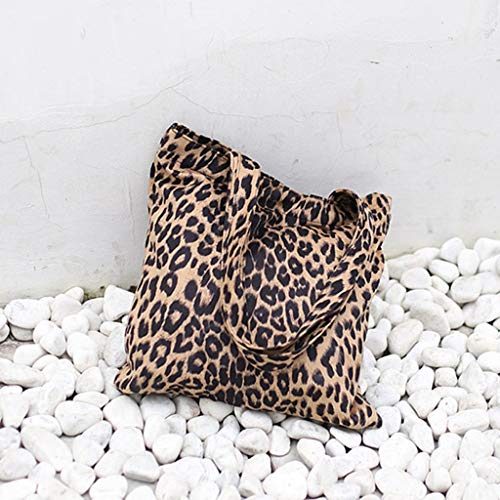 Luckycat Mujer de Bolsos de Mano Grande Bolso de Hombro Bolso Tote Bag Bolsos Shopper Bolso de cuero Lona Gran capacidad Bolsos de Mujer Bolsa de playa beige Bolsa de tela de Estampado De Leopardo