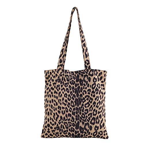 Luckycat Mujer de Bolsos de Mano Grande Bolso de Hombro Bolso Tote Bag Bolsos Shopper Bolso de cuero Lona Gran capacidad Bolsos de Mujer Bolsa de playa beige Bolsa de tela de Estampado De Leopardo