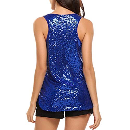 Luckycat Mujer Lentejuela Brillante Shimmer Todos los Más de Purpurina de Lentejuelas para Espaguetis Correa Chaleco sin Mangas Camiseta Tank Top