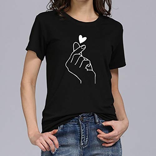 Luckycat Mujeres Camisetas Letras Impresas T Shirt Elegante Manga Corta Túnica Casual Suelto Blusas Camisas Tops Luckycat Mujeres Camisetas Letras Impresas T Shirt Elegante Manga Corta Túnica Casual Suelto Blusas Camisas Tops