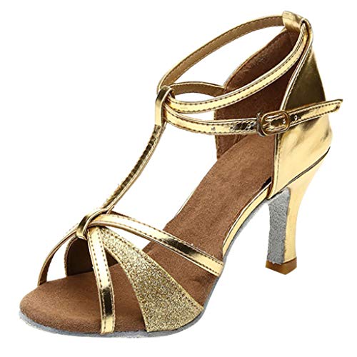 Luckycat Mujeres Zapatos Latinos de Baile Zapatillas de Salón Salsa Performance Calzado de Danza Zapatos de Baile Latino de Tacón Alto Medio para Mujer 5cm Luckycat Mujeres Zapatos Latinos de Baile Zapatillas de Salón Salsa Performance Calzado de Danza Zapatos de Baile Latino de Tacón Alto Medio para Mujer 5cm