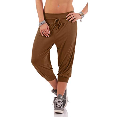 Luckycat Pantalones Aladdin Talla Grande Mujer Tul Pantalones De Casual Anchos Verano 7/8 Pantalones Pantalones Yoga Mujer Basicas Ropa Pantalones Pirata para Correr Mujer Pantalón Aladino