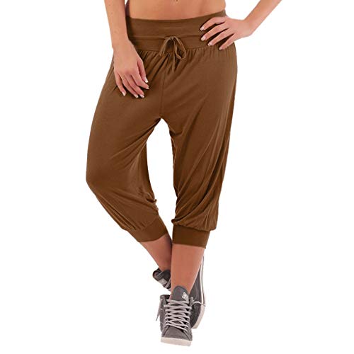 Luckycat Pantalones Aladdin Talla Grande Mujer Tul Pantalones De Casual Anchos Verano 7/8 Pantalones Pantalones Yoga Mujer Basicas Ropa Pantalones Pirata para Correr Mujer Pantalón Aladino