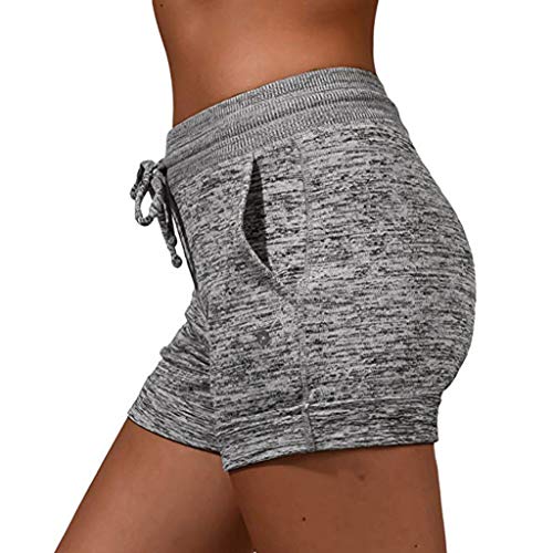 Luckycat Pantalones Cortos de Suelto para Mujer Leggings de Deportes Yoga Ejercicio Running pantalón Deportes de Ocio Mujeres de Verano Pantalones Cortos de Cintura con Cordón Y Cordones para Mujer