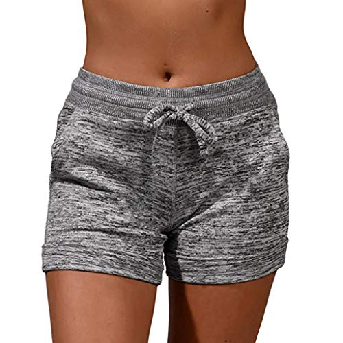 Luckycat Pantalones Cortos de Suelto para Mujer Leggings de Deportes Yoga Ejercicio Running pantalón Deportes de Ocio Mujeres de Verano Pantalones Cortos de Cintura con Cordón Y Cordones para Mujer