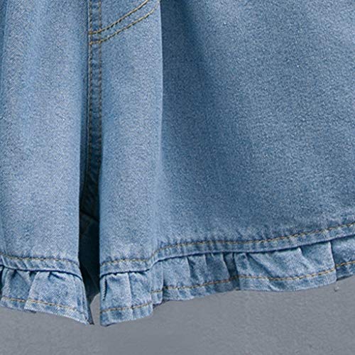 Luckycat Pantalones Cortos para Mujer Pantalones de Verano Boyfriend de Bermudas de Capri Mujer Pantalón Corto Vaquero con Volantes Jeans Pantalones Vaqueros con Bolsillos