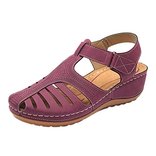 Luckycat Sandalias Punta Cerrada para Mujer Sandalias de Verano de Cuero Sandalias Planas Cómodos Sandalias Mujer de Cuero Planas Cómodos Casual Mocasines Loafers Moda Zapatos Plano Verano Sandalias