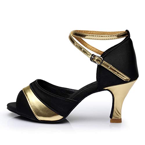 Luckycat Zapatos de tacón Alto de Baile de Salsa Latina para Mujer Rumba Zapatos de Baile de salón de Baile de vals de Vestir 7cm Luckycat Zapatos de tacón Alto de Baile de Salsa Latina para Mujer Rumba Zapatos de Baile de salón de Baile de vals de Vestir 7cm