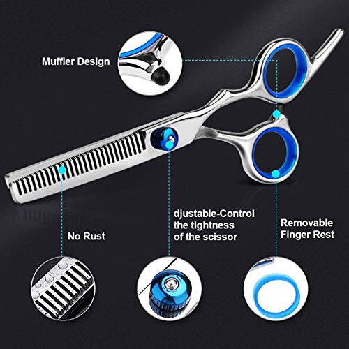 Luckyfine Tijeras Peluqueria Profesional, Acero Inoxidable de Primera Calidad Tijeras Cortar Pelo Para Salón con Capa, Barberos o Uso en el Hogar, Ligero y Agudo, para Hombres y Mujeres Luckyfine Tijeras Peluqueria Profesional, Acero Inoxidable de Primera Calidad Tijeras Cortar Pelo Para Salón con Capa, Barberos o Uso en el Hogar, Ligero y Agudo, para Hombres y Mujeres